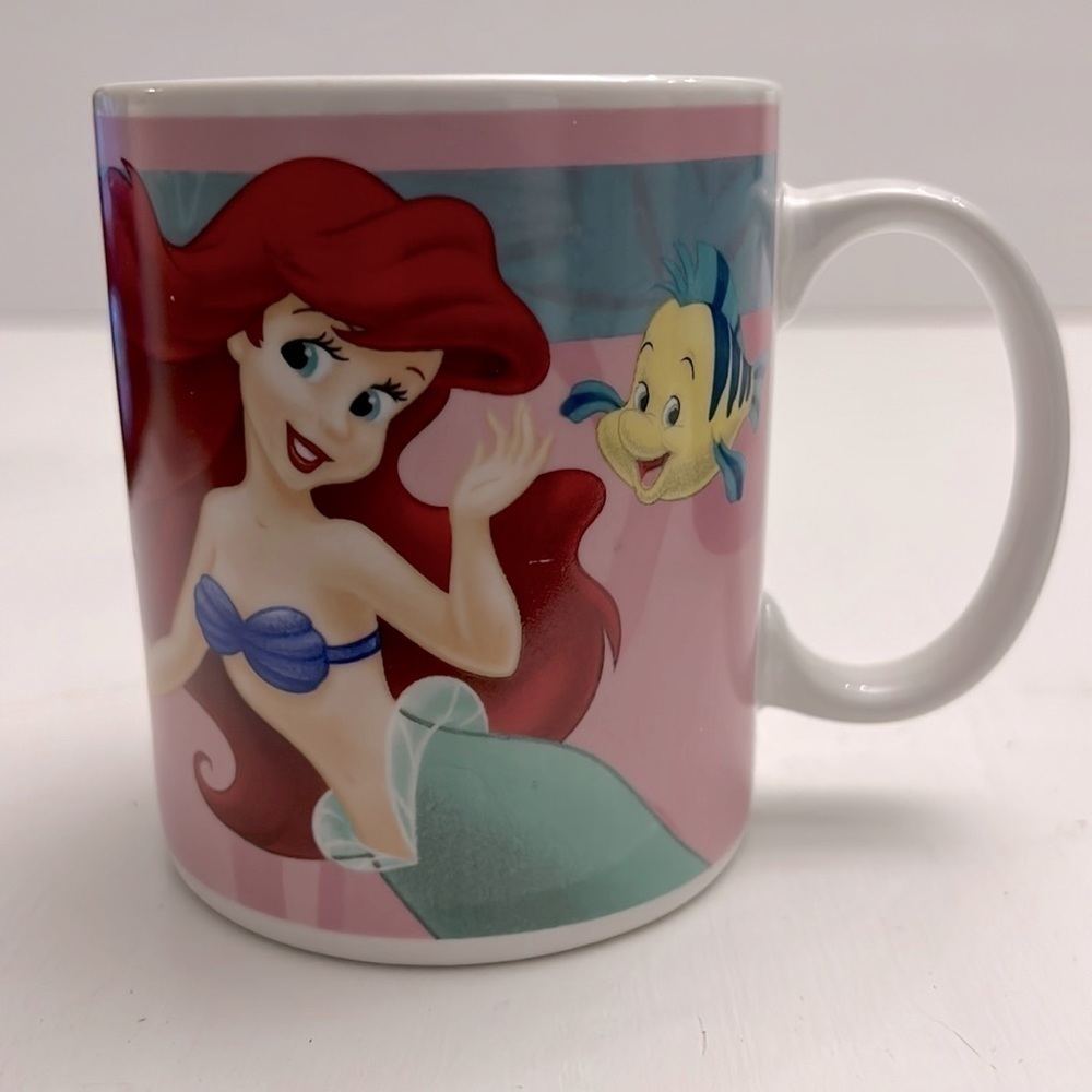 Little Mermaid Ariel and Flounder Vintage Disney Coffee Mug
